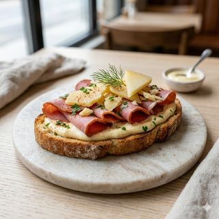 Tostada De Alioli Con Sajonia Y Queso Curado