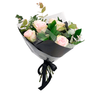 Ramo de 6 rosas rositas variado 