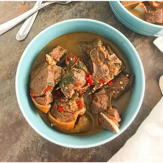 Goatmeat Pepper Soup with Plantain/Yam
