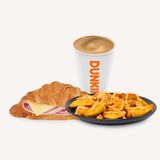 კრუასანი ლორით და ყველით კომბო