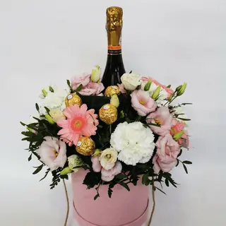 Box Kwiatowy / Flowerbox "Szampan dla Ciebie"