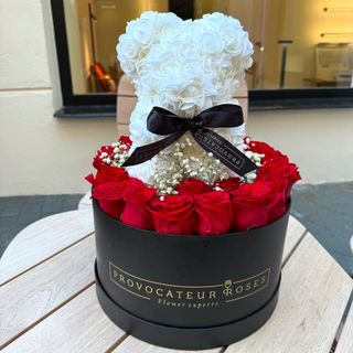 White flower teddy rose Box