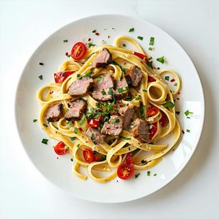 31. Linguine saltati con maiale