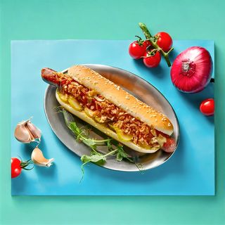 Хот-дог с баварской колбаской