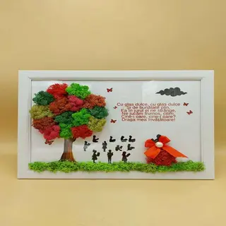 Tablou cu licheni pentru doamna Invatatoare - 20x30