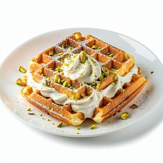 Waffle Galak e crema pistacchio