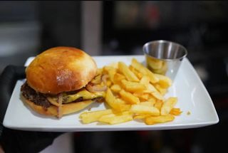 Veggie Bean Burger With Small Fries