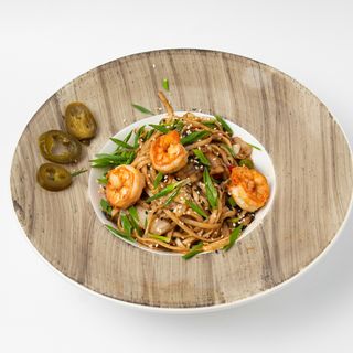 удон с креветками