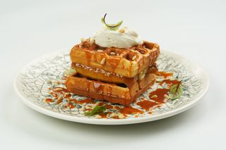 Вафли бельгийские с бананом в карамели (450г)