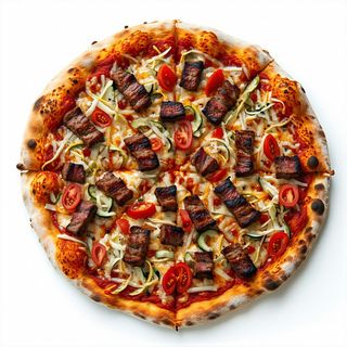 Pizza kebab con verdure