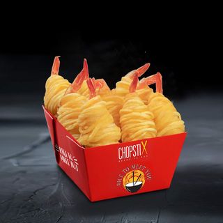 Creveti in cuib de cartof