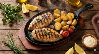 Pollo e patate alla piastra