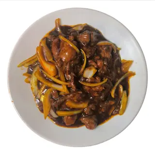 ternera con cebolla