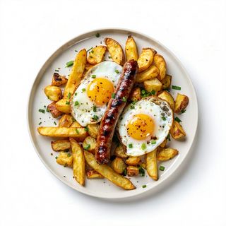 Salchichas Con Papas Y Huevos