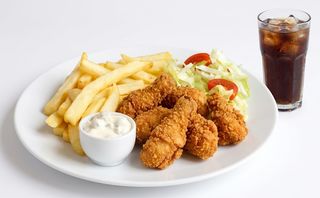 Piezas De Pollo Fritos Con Patatas (6 uds.)