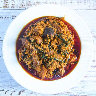 Egusi Soup with Swallow & Meat