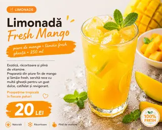 Limonadă Fresh Mango 250 ml