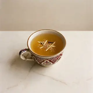 Ginger Tea White, Brewed)