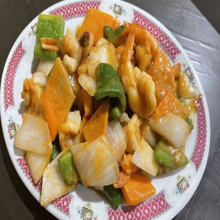 Gambas Con Salsa Satay