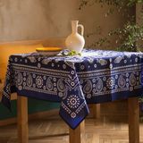 სუფრა -  კალა ლურჯი 140x140სმ ბამბა