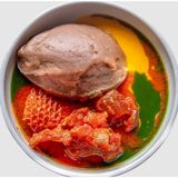 Amala with Ewedu, Gbegiri And Goat Meat