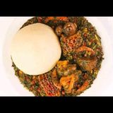 Semo and okro soup