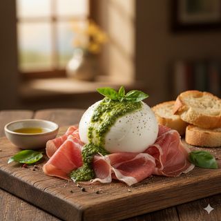 Il fiore di bufala con prosciutto