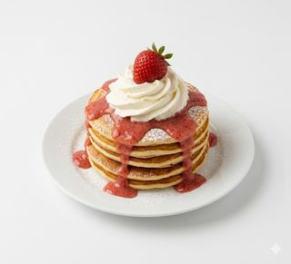 Pancakes z musem truskawkowym