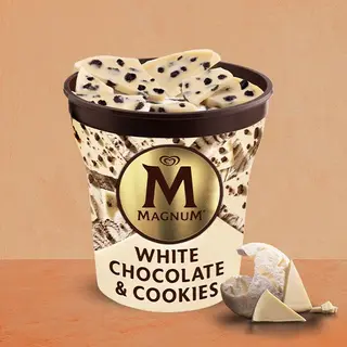 Magnum White Choco Cookies Tarrina Crackables 440 Ml.