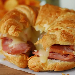 Melted Cheese and Ham Croissant