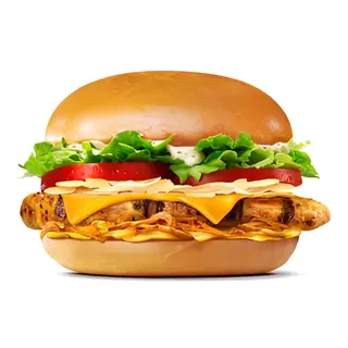 Бургер с курицей гриль и сыром / Chicken grill burger with cheese