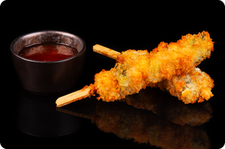 Espetadinhas de Salmão e Gamba com Agridoce (2 uni)