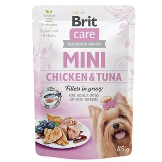 Brit Care МІНІ вологий корм д/собак філе курки та тунця в соусі 85г
