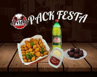 50 Salgados Fritos + 12 Brigadeiros + Sumo de 1.5 Litros