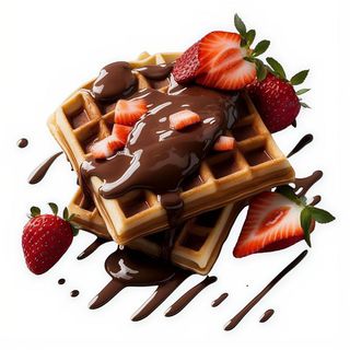 Gofre Con Chocolate Y Fruta