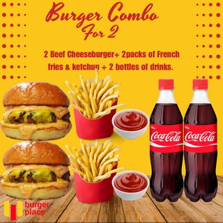 Burger combo for 2(beefcheeseburger)
