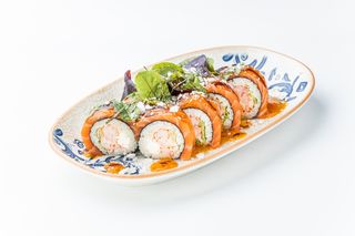 Рол Лангуста з креветкою та лососем 