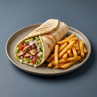Chicken shawarma with Fries