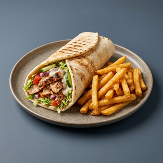 Chicken shawarma with Fries