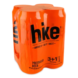 Пиво Hike Premium світле з/б (4*0,5л)