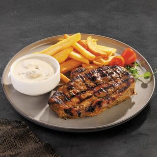Steak de porc cu Julienne de ciuperci