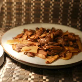 Anatra funghi e bambù