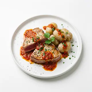 Atún En Mojo Con Papas Guisadas