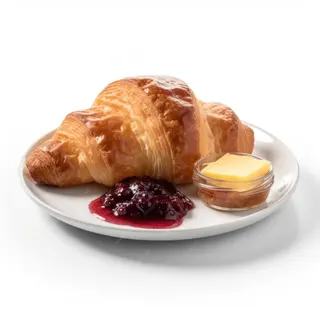 Croissant Con Mantequilla Y Mermelada
