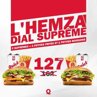 2 Suprêmes + 2 Petites Frites + 2 Petites Boissons