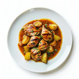 Pollo con patate al curry