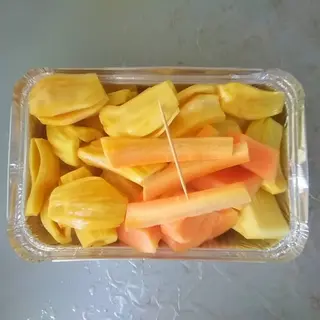 Jack fruit, pineapple, carrots and sugarcane  