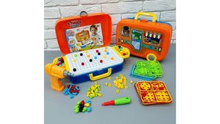 Конструктор с шуруповертом и отверткой в чемодане 6в1 258 деталей