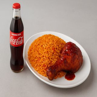 Deluxe meal (Jollof rice, coleslaw, chicken & pet drink)