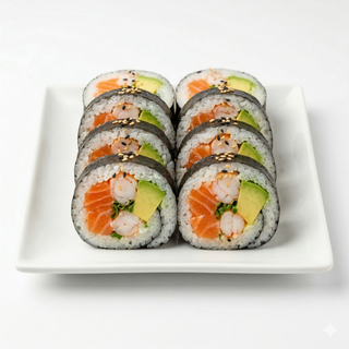 Futo Maki De Salmón Langostino Y Aguacate
